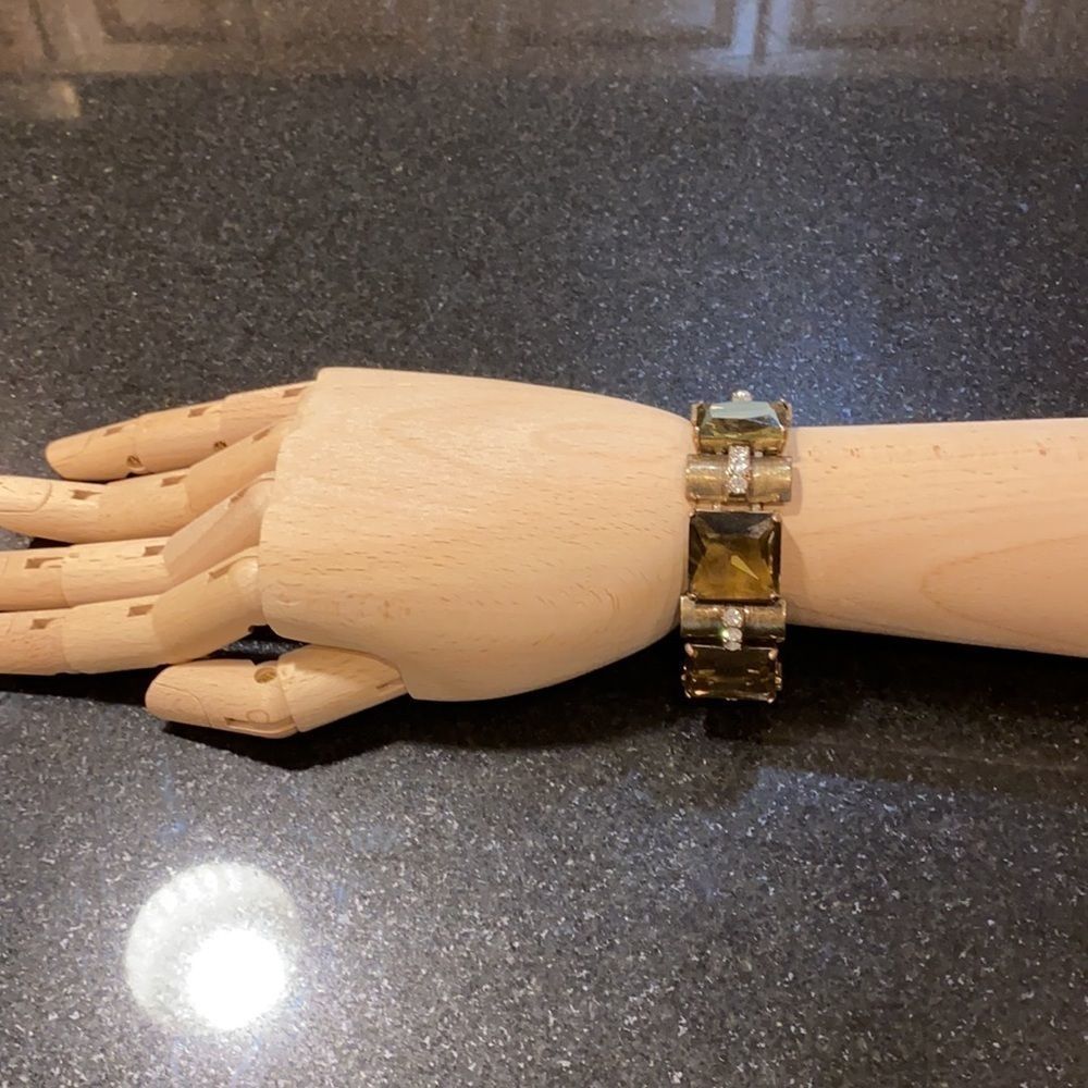 JCrew metal and stones bracelet